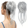 Curly Ponytail Hair Extension with Straight Tail - Messy Bun Hairpiece, Heat-Resistant High-Temperature Fiber Updo for Women