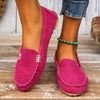 Women's Metal-Trim Loafers - Casual Slip-On Flat Shoes, Lightweight Comfortable
