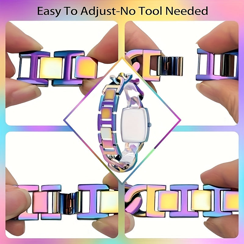 Women's Large-Dial Automatic Mechanical Watch – Iridescent Purple Dial, Gold Hands, 24-Hour Display, Stainless Steel Bracelet, Luxury Analog Wristwatch, Gift for Her