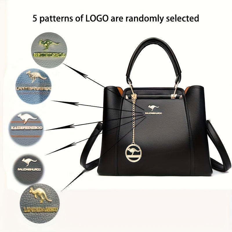 Chic Black Tote Bag for Women – Polyester-Lined PU Zip Closure Casual Everyday Handbag