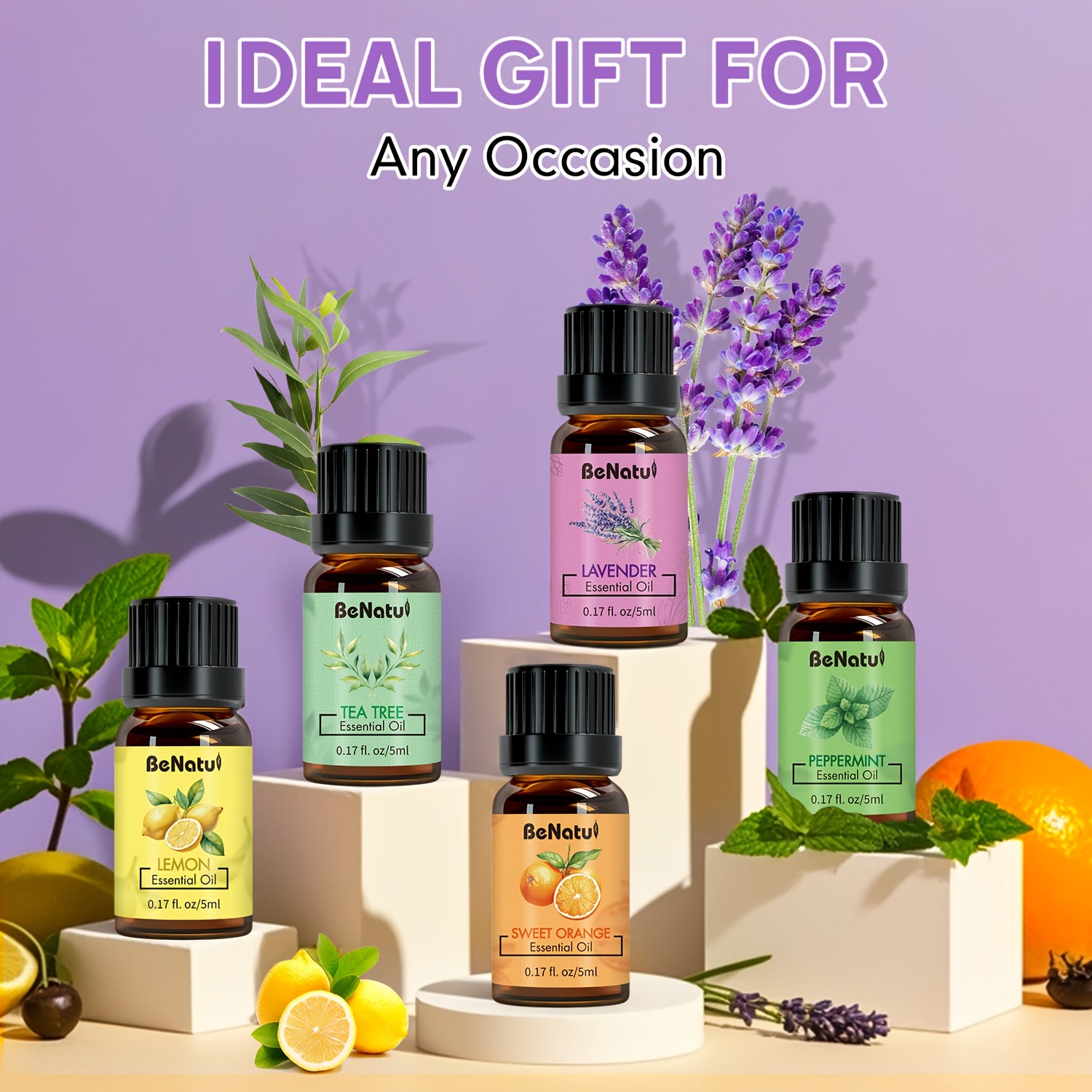 6pc & 18pc Aromatherapy Essential Oil Set - Variety Fragrance Oils for Diffusers, Humidifiers, Candles & Soap Making (Portable Mini Bottles)