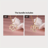 Gold & White Cubic Zirconia Heart-Shaped Rose Letter Pendant Necklace for Women, Valentine's Gift