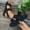Women's Slip-On Open-Toe Crisscross Sandals - Breathable Fabric Upper & Lightweight EVA Sole for Summer Beach and Casual Wear