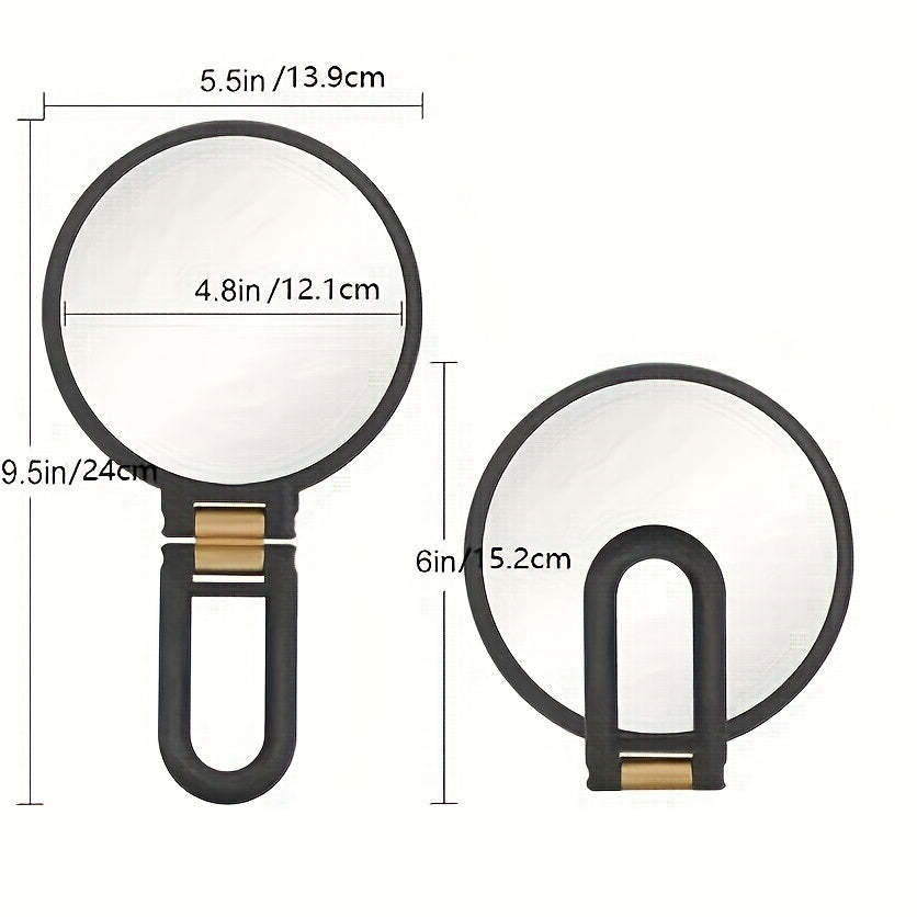 30X/1X Dual-Sided Magnifying Makeup Mirror, 360° Adjustable Stand, Portable Travel Mirror, Green Frame White Oval