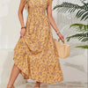 Plus Size Floral Print Maxi Dress for Women — V-Neck Shirred Peplum