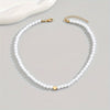 Minimalist Heart Pendant Necklace - Short Adjustable Beaded Collarbone Chain, Silver-Plated