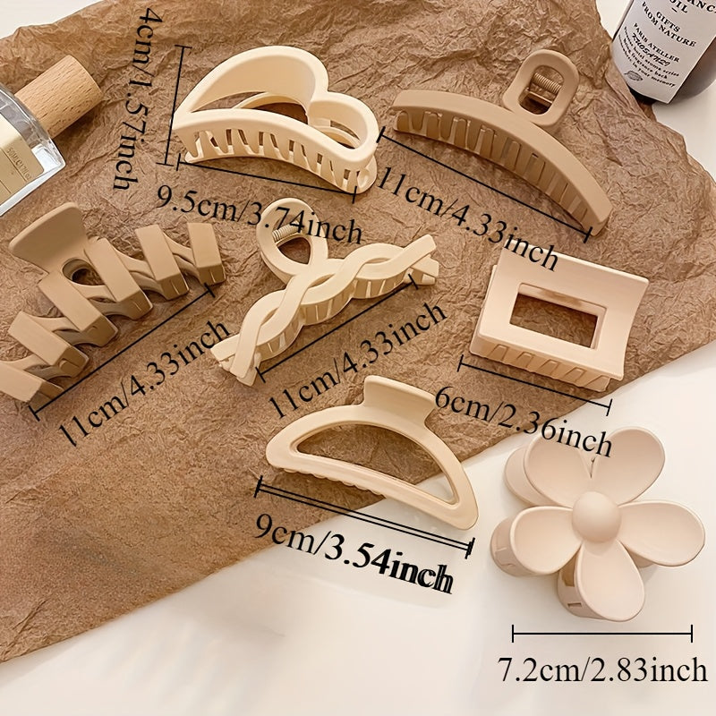 Elegant Acrylic Hair Claw Clips Set – 5/8/10-Pack Large Shark Clips for Thick Hair, Versatile Updo & Hair Decoration