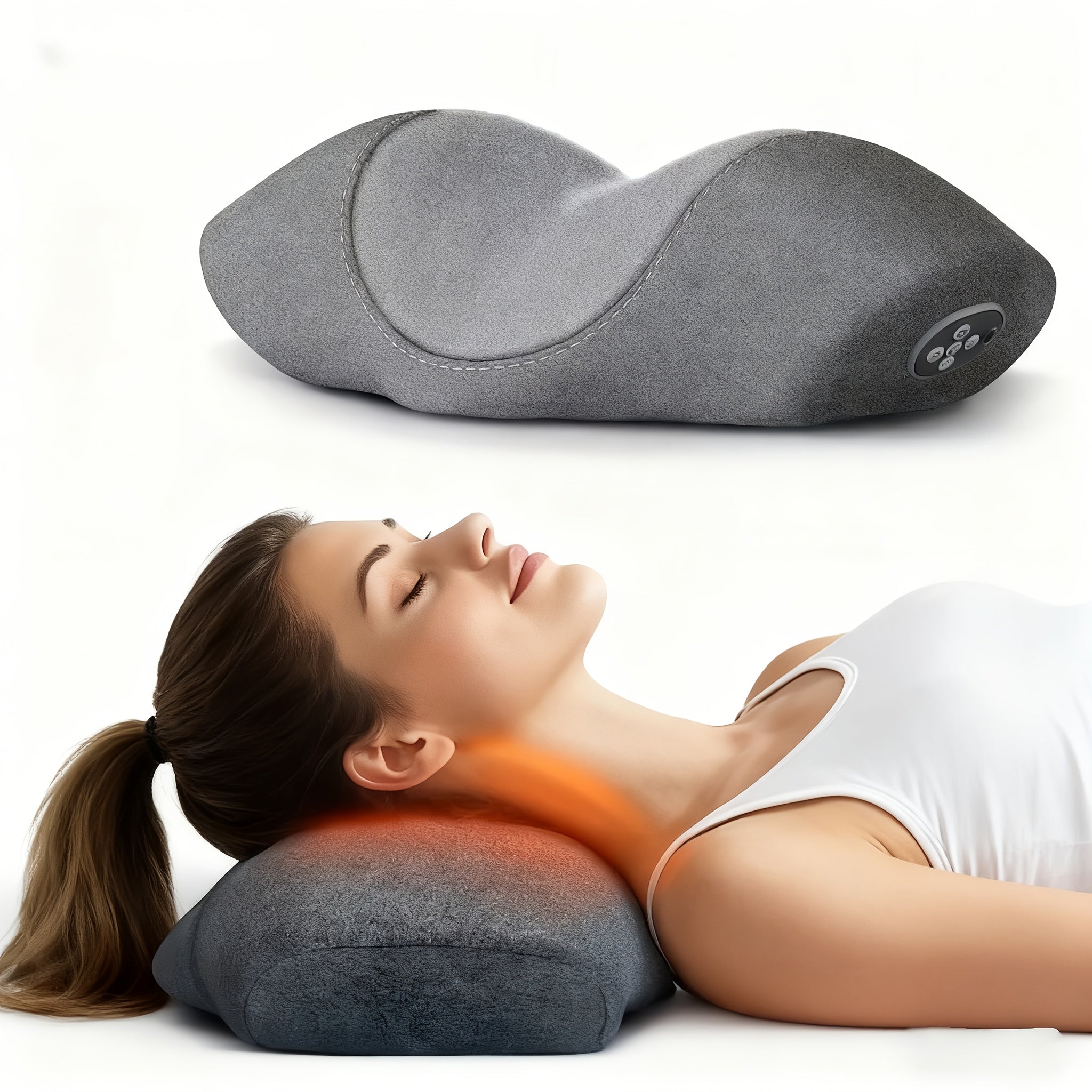 Cordless Heated Neck Massager Pillow — Deep Tissue Kneading for Neck, Shoulders & Head — Relaxation Gift for Mom & Dad