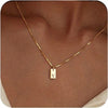 Initials Necklace for Women, 14K Gold Plated Delicate Monogram Pendant, Personalized Name Jewelry Gift
