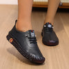 Handmade Women's Penny Loafers - All-Season Round Toe Casual Shoes with PU Upper and Rubber Sole (Black, Brown)