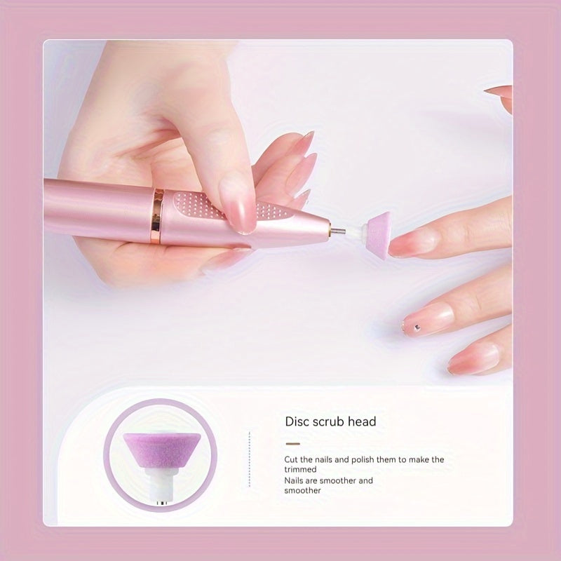 USB Rechargeable Nail Grinder – Cordless Portable Electric Manicure File for Thick Toenails, Nail Tech Tool (Light Beige)