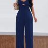 Solid Halter Neck Backless Slingback Dress V-Neck Elegant Polyester