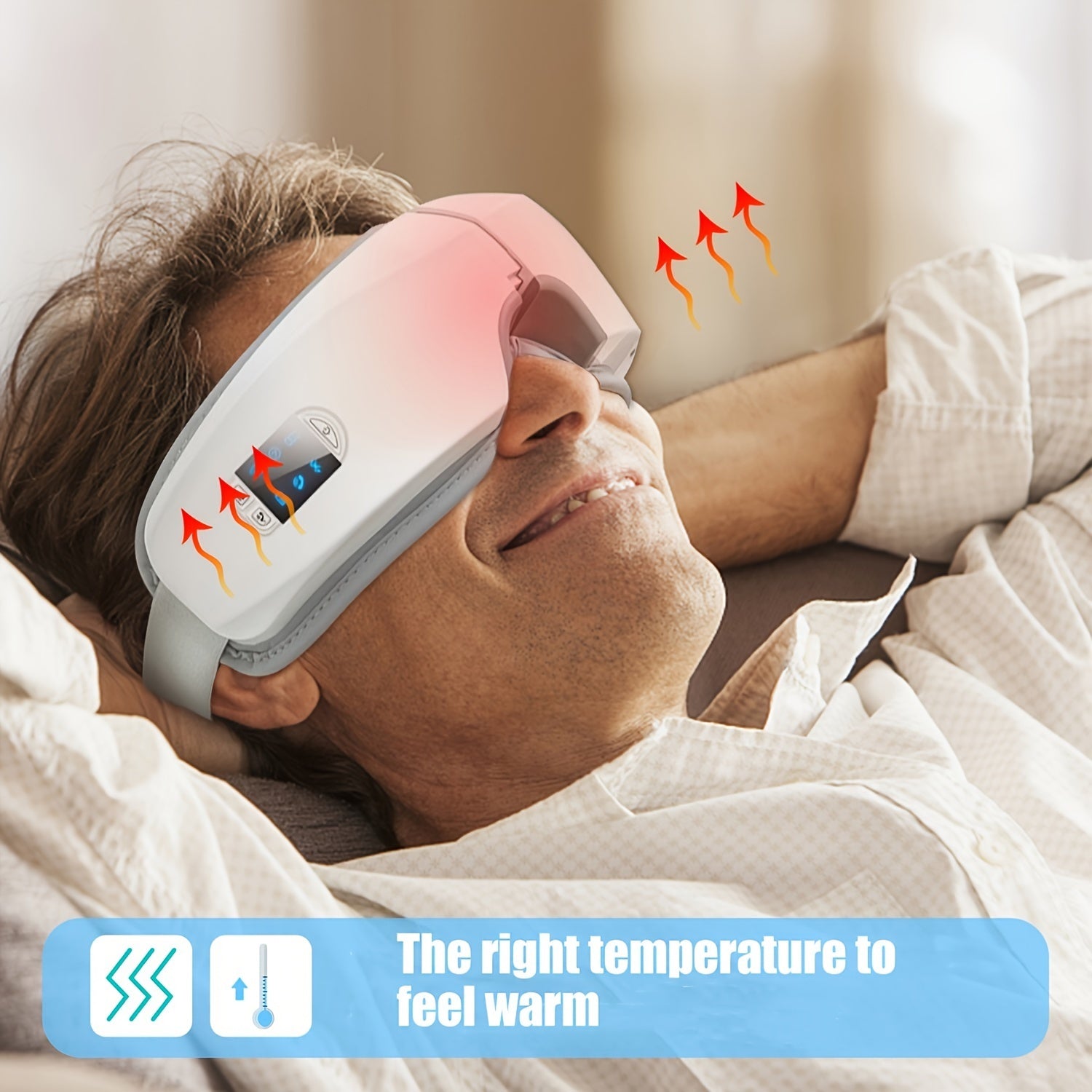 4D Intelligent Eye Massager - Pneumatic & Vibration Massage with Hot Compress, Music, Rechargeable