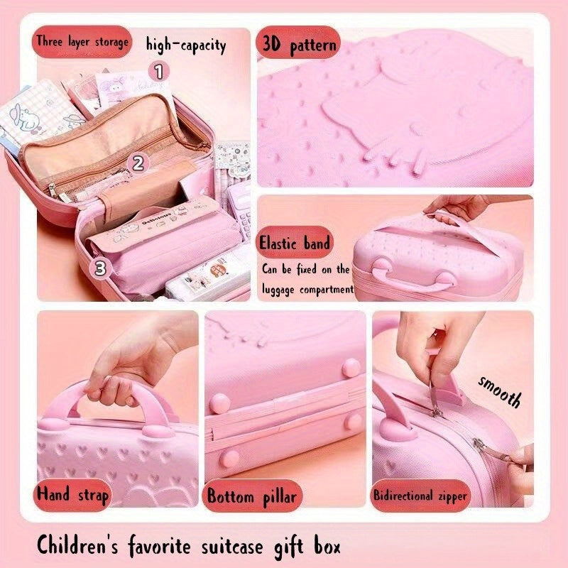 Sanrio Hello Kitty Makeup Pouch – Cute Printed Cosmetic Bag with Handle | Travel Toiletry Organizer & Pencil Case for Women