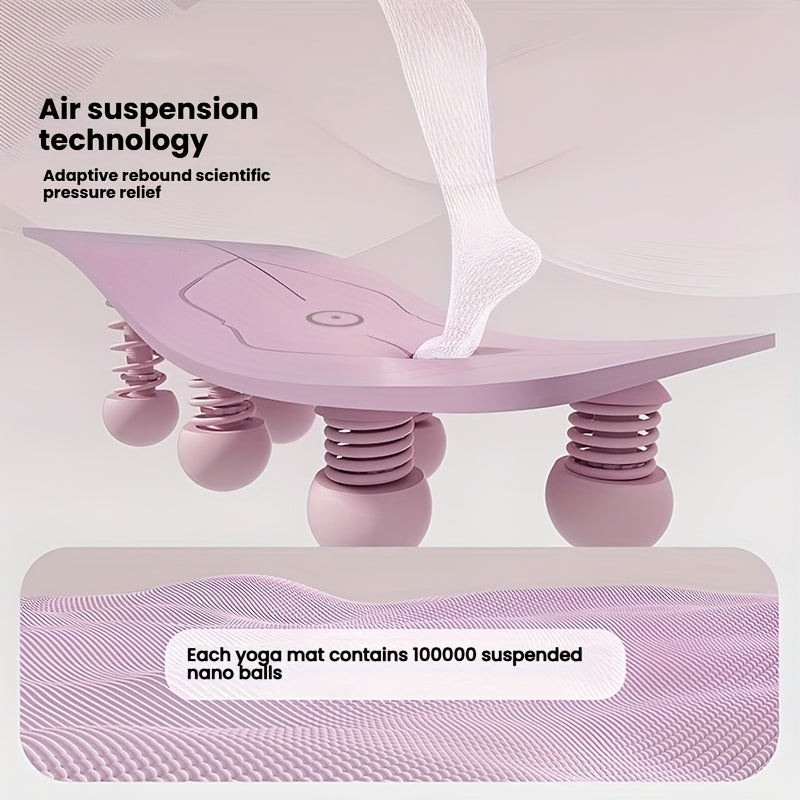 TPE Non-Slip Thick Yoga Mat with Carry Bag & Straps - Cushioned Exercise Mat for Home, Gym & Outdoor (Grey, Purple, Transparent Pink)