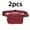 Unisex 1L Adjustable Waist Pack & Crossbody Chest Bag - Lightweight Nylon Zipper Pouch for Travel, Hiking, Yoga