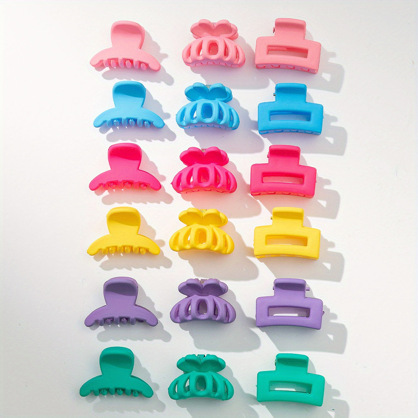 18-Pack Mini Black Frosted Square Hair Claws – Rubber Grip Small Hair Clips for Women