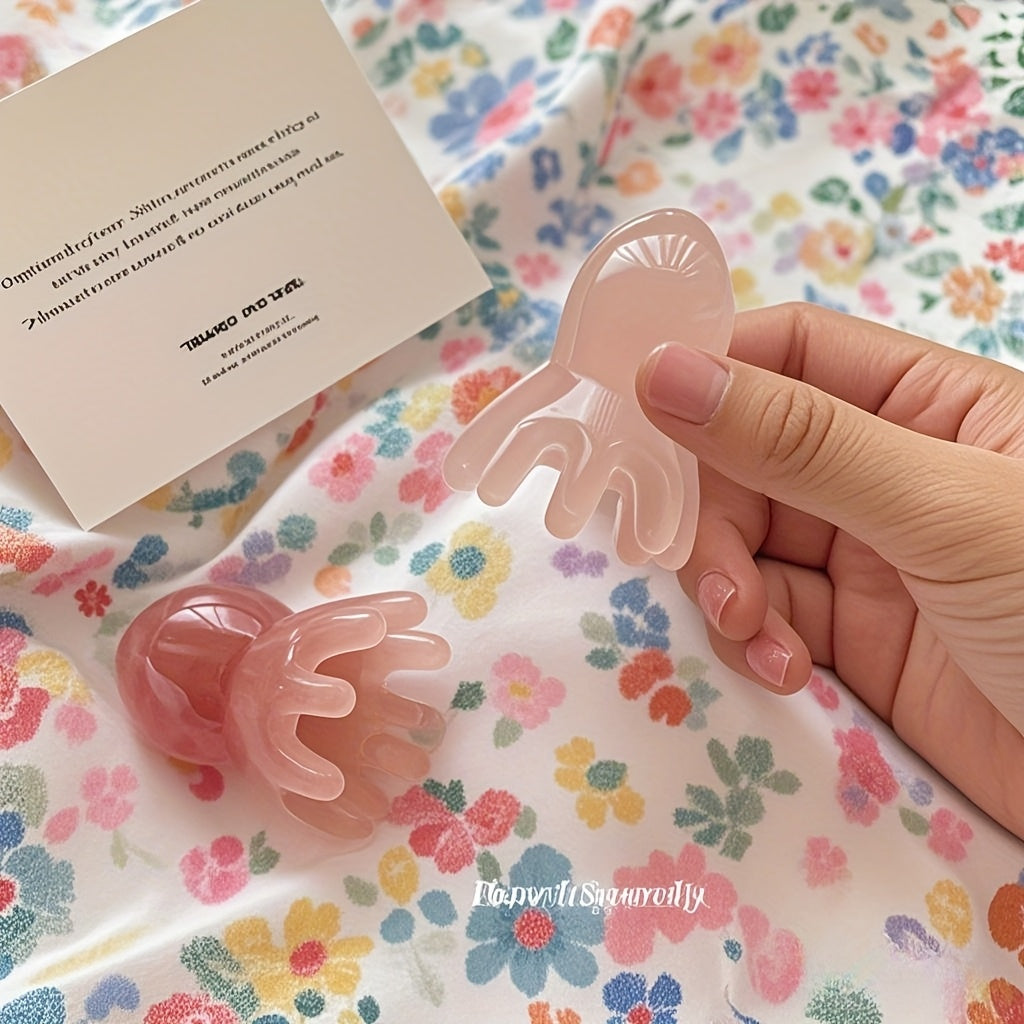 Octopus Head Scalp & Body Massage Tool – Ergonomic Natural Crystal Resin Gua Sha Comb for Acupressure & Muscle Relaxation