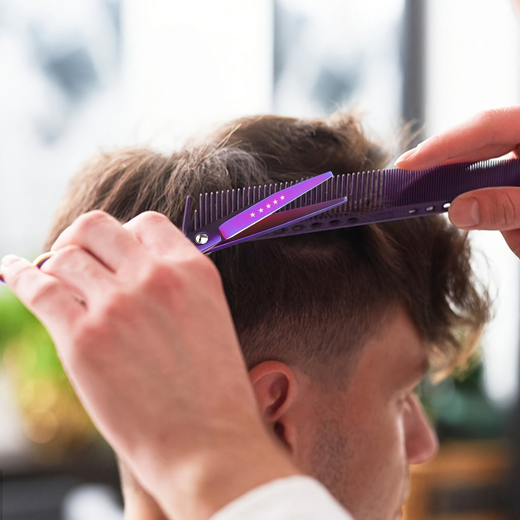 7-Piece Professional Hair Clipper & Thinning Scissors Set — Salon Mixing Shears, Razor & Accessories