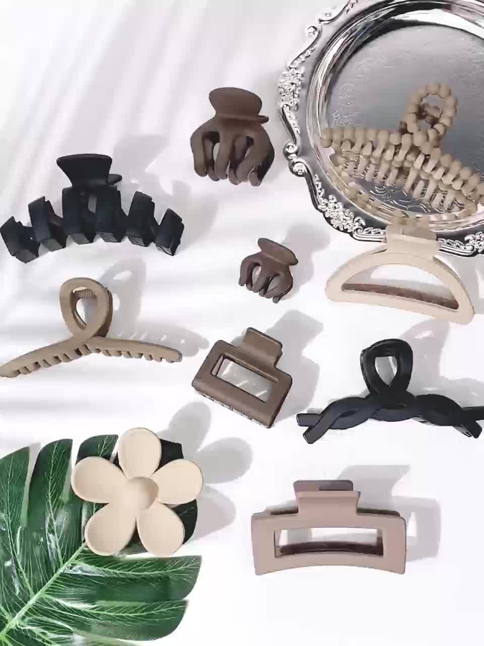 10-Piece Large Matte Claw Hair Clip Set for Thick Hair - Strong Non-Slip Grip, Autumn/Winter Holiday Accessories