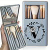Portable Professional Makeup Brush Set with Mirror, Soft Fluffy Travel Brushes and 26-Letter Initial Garland Gift