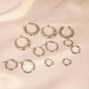 6-Pack 316L Stainless Steel 18K Gold-Plated Earrings Set, Simple Stylish Gift for Women