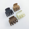 Medium 1.6 in (4.1 cm) Matte Rectangle Double-Row Hair Claw Clips for Thin to Medium Fine Hair – Non-Slip Jaw, Smooth Grip, 4-Pack or 8-Pack