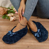 Women's Winter Plush Slip-On Slippers - Soft Indoor House Shoes with Barefoot Sensation Sole, Hand Washable, Cozy European Style (White/Black/Nude)