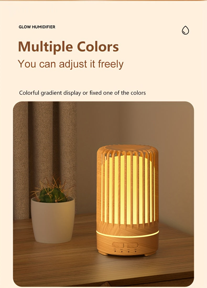 Ultrasonic 150ml (5.07 oz) Aroma Diffuser Humidifier — USB Mini Essential Oil Diffuser with 7-Color LED, Quiet Timer, Birdcage Design for Bedroom & Office