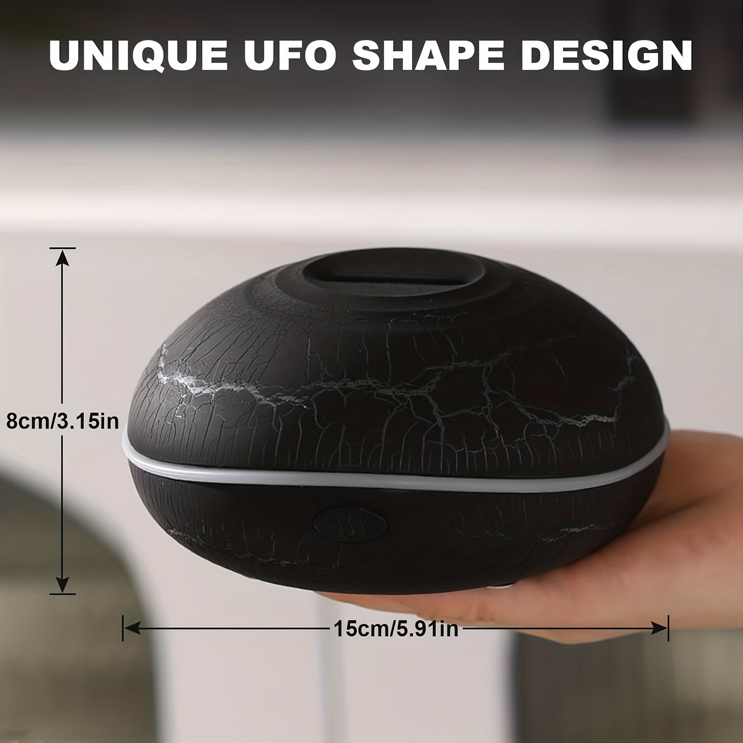 BABIQT USB Soundwave Humidifier & Aromatherapy Diffuser with Volcano Flame Effect and 7-Color Night Light — Quiet Auto Shut-Off Portable Humidifier for Bedroom & Office