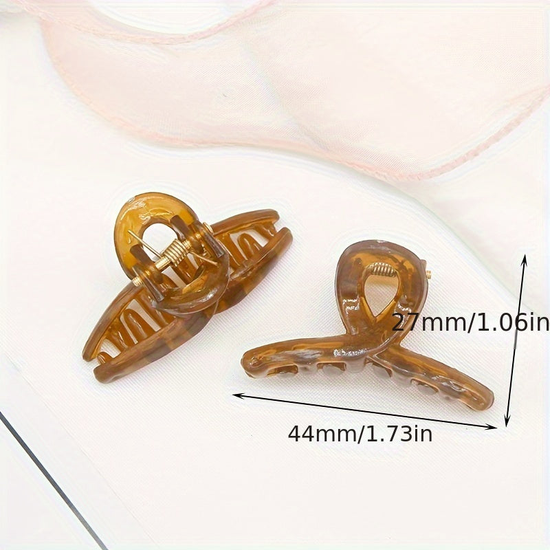 4-Pack Vintage Jelly Mini Hair Claws — Pastel Hair Clips for Women & Girls, Casual Gifts & Photo Props