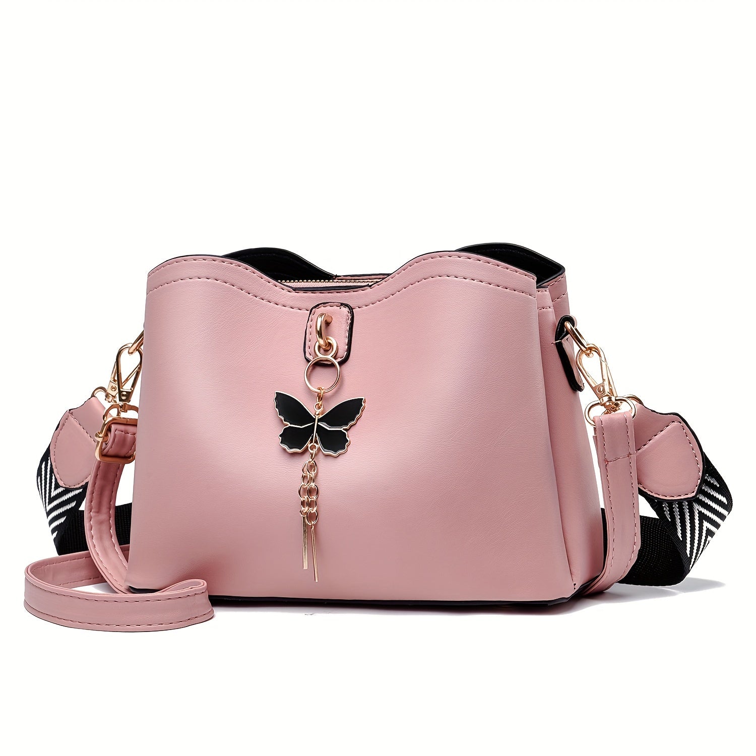 Small Butterfly Crossbody Bag for Women - Lightweight Bucket Shoulder Purse for Teens