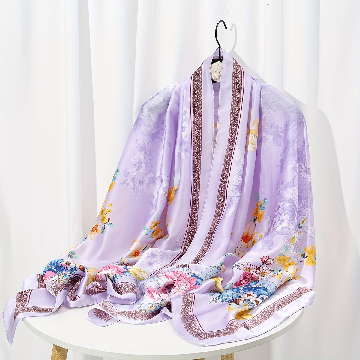 Elegant Landscape Print Scarf Shawl 35.4 in × 70.9 in (90 × 180 cm) Windproof Versatile Wrap for Women Hijab