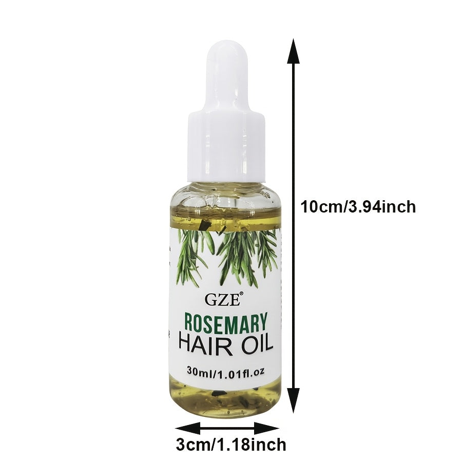 GZE Rosemary Hair Oil - Strengthening Scalp Treatment, Moisturizing Formula for All Hair Types & Textures