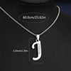 Silvery Alphabet Pendant Necklace (A-D) with Sparkling Stones - Stainless Steel Initial Necklace, Personalized Gift