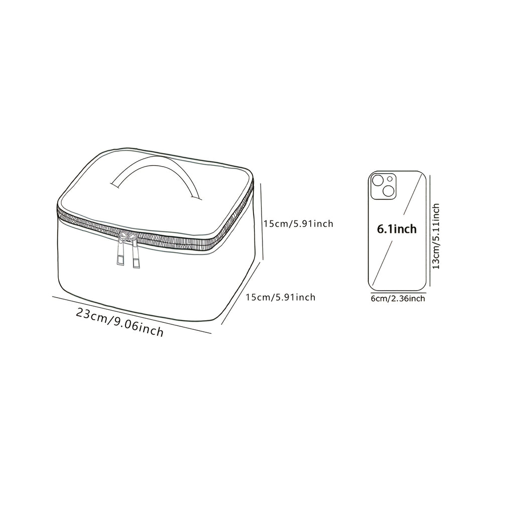 Horse Print Makeup Bag - Travel Cosmetic Case Organizer for Brushes & Toiletries, Durable Polyester, Zip Closure, Multi-Compartment