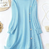 Plus Size Midi Sweater Dress High Neck Long Sleeve French-Style Twist Knit with Gold Buttons Soft Comfortable Fall Winter Party Evening