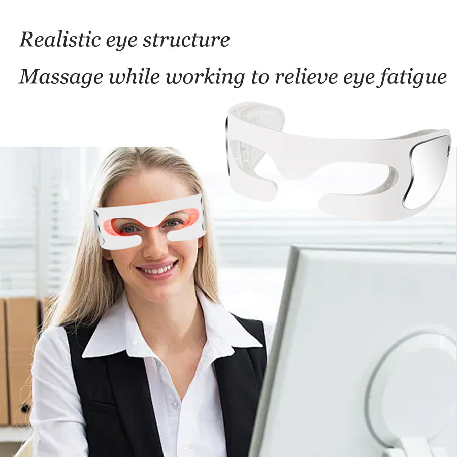 Smart Eye Massager with 36 LED Lights — Heat & Vibration, 3-Level Adjustable USB Eye Spa for Home, Office & Travel