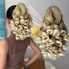 12-inch (30 cm) Ombre Brown to Blonde Deep Wave Short Ponytail Extension - Heat-Resistant Synthetic Claw Clip Hairpiece for Women & Girls