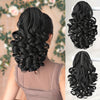 Women's 12-Inch Deep Wave Heat-Resistant Synthetic Claw Ponytail Hair Extension, Curly Clip-In, Multiple Colors (Black, Brown, Blonde, Red, Gray, Beige, White)