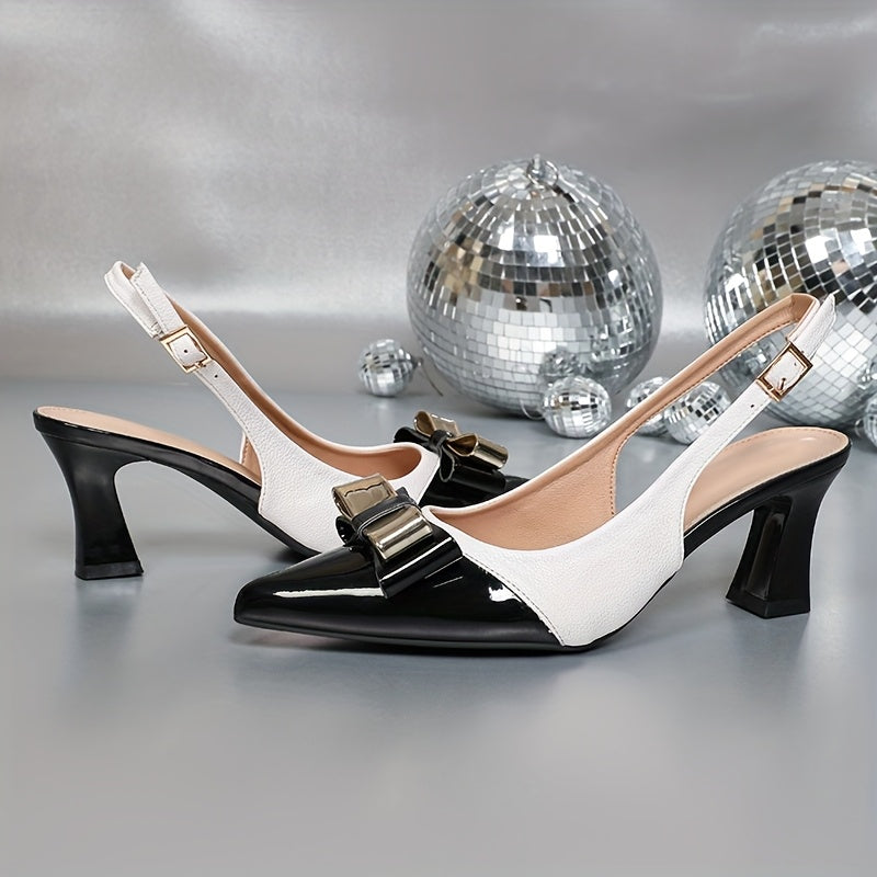 Elegant Summer Pointed-Toe Ankle-Strap Pumps — Block High Heels with Buckle and Rubber Sole for Office & Parties