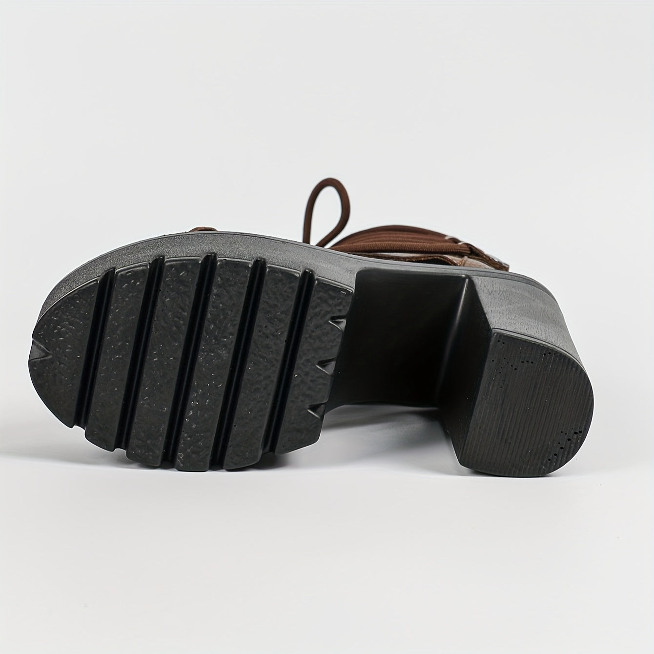 Women's Retro Roman Open Toe Lace-Up Ankle Booties – High Block Heel, Microfiber Upper, Zip Closure