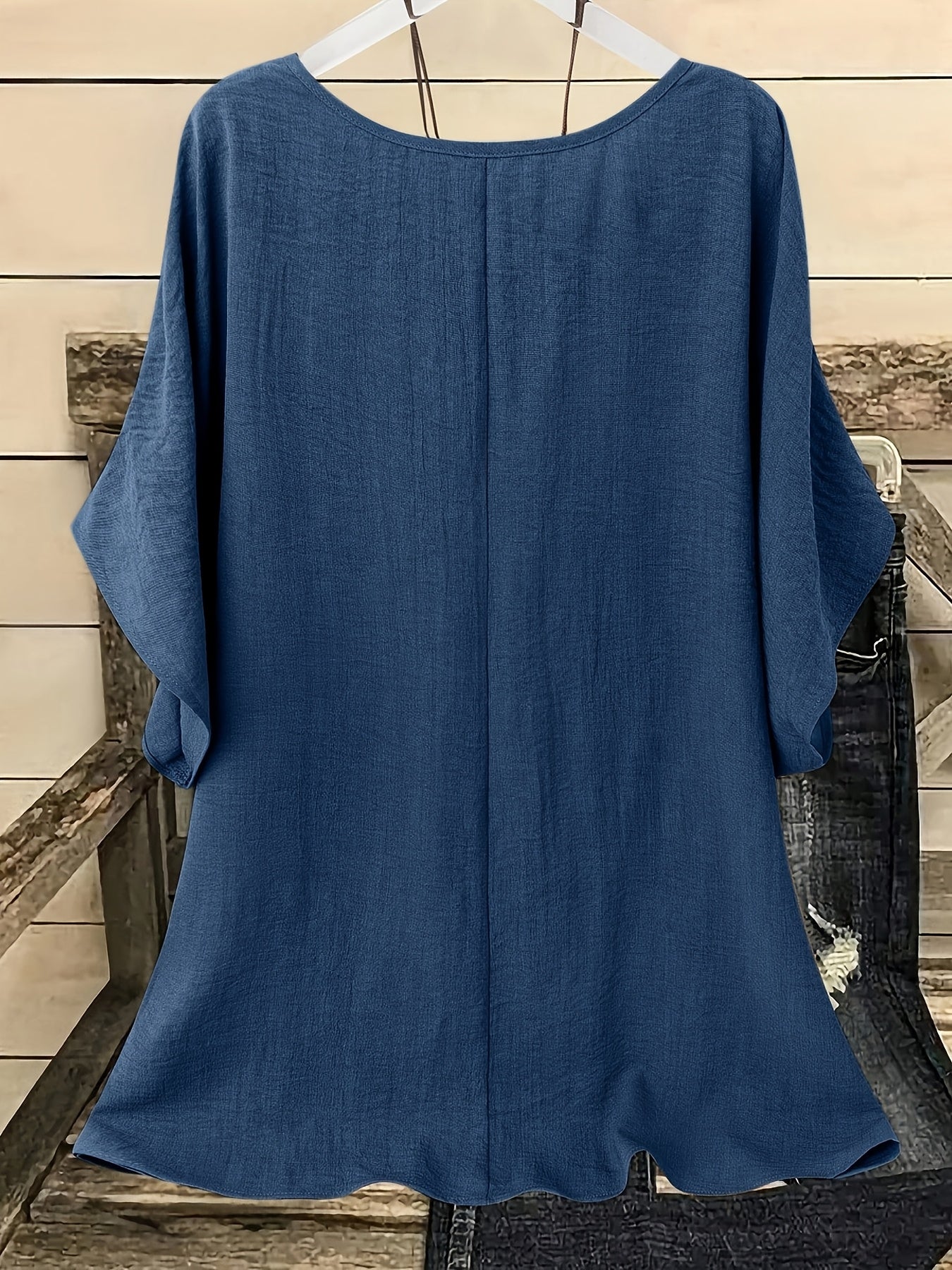 Women's Casual Summer Blouse – Crew Neck Short Sleeve Loose Fit Beach & Vacation Top