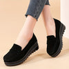 Comfortable Women's Slip-On Platform Loafers – All-Day Support, Thick Sole Round Toe Faux Leather Casual Shoes, Black