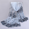 Women's Lightweight Chiffon Scarf - Long Sun Protection Shawl & Beach Wrap