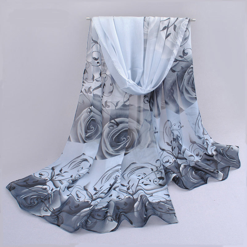 Women's Lightweight Chiffon Scarf - Long Sun Protection Shawl & Beach Wrap