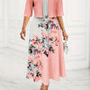Plus Size 2-Piece Printed Dress Set – Round Neck Sleeveless Dress with Short-Sleeve Open Shirt