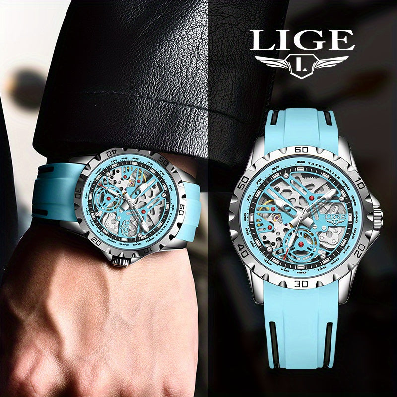 Luxury Automatic Women's Hollow Dial Mechanical Watch - Silicone Strap Elegant Valentine's Gift