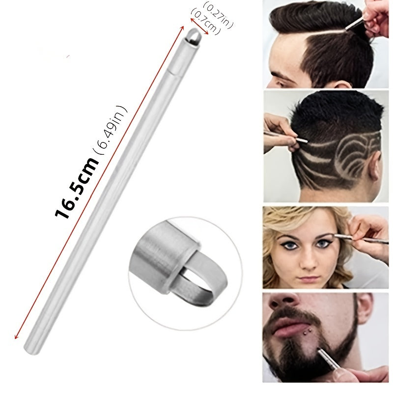 Stainless Steel Hair Tattoo Engraving Pen — Precision Razor for Hair Design, Eyebrow Trimming & Barber Styling