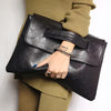 Women's Faux Leather Envelope Clutch Bag – Large Capacity Flap Handbag